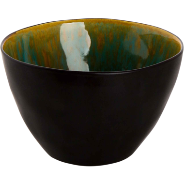 Bowl Palmer Lotus 15 cm 1 l Turquoise Black Stoneware 1 stuk(s) 1