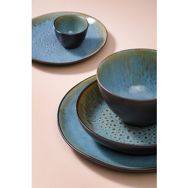 Palmer Schaal Lotus 15 cm 1 l Turquoise Zwart Stoneware 1 stuk(s) 3