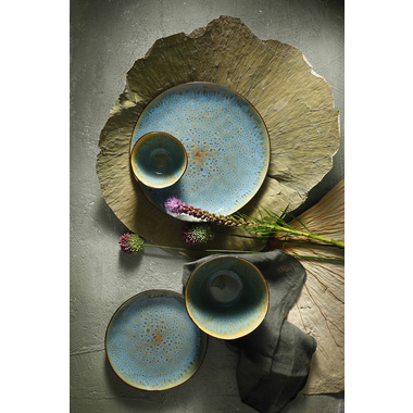 Palmer Bord Lotus 27.5 cm Turquoise Zwart Stoneware 1 stuk(s) 6