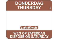 Label Fresh Farbcodesticker Donnerstag, weg am Samstag Easy braun Papier 500 Stück(e) 1